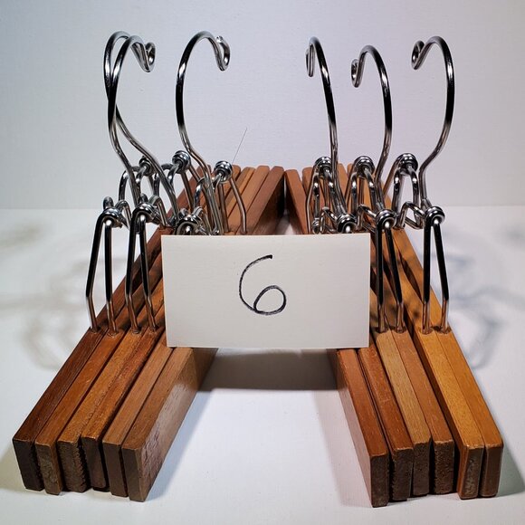 VINTAGE WOOD PANTS HANGERS..1970 ERA..BUNDLE NO. SIX..BUNDLE QUANTITY SIX - Picture 1 of 3